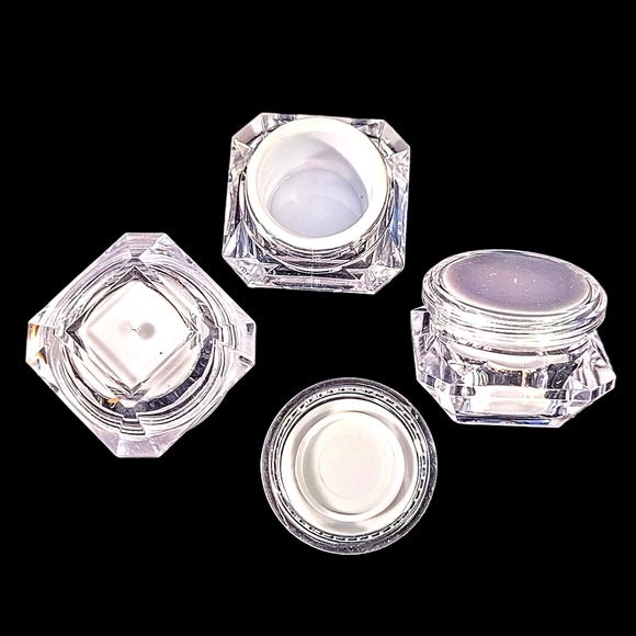 5g Plastic Diamond Shape Jars With Lids, Cosmetic Sample Travel Containers x 20 - Picture 2 of 3